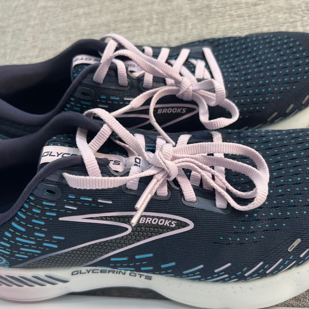 Brooks Glycerin GTS 20 Athletic Running Shoes Womens 10.5 Blue Comfort Sneakers - Picture 14 of 16